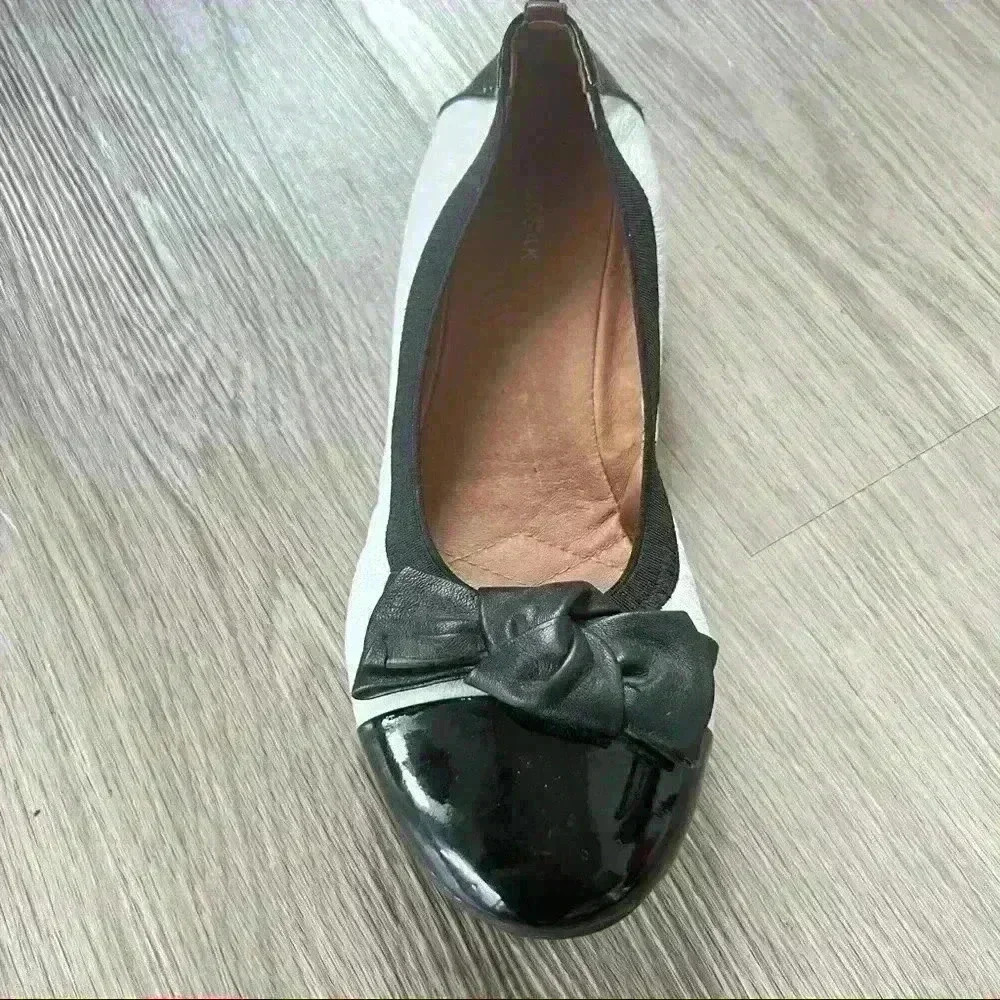 RUDSAK BLACK WHITE FLAT LEATHER LOAFERS ROUND TOE FLAT SHOES SIZE 38 - Picture 7 of 11